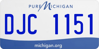 MI license plate DJC1151
