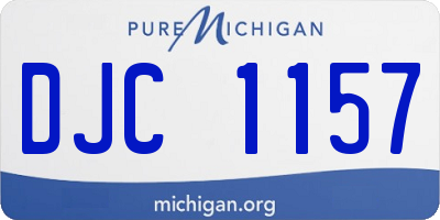 MI license plate DJC1157