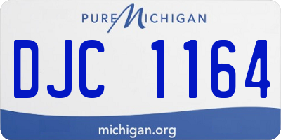 MI license plate DJC1164