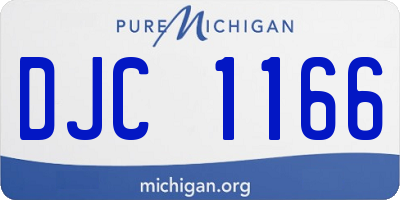 MI license plate DJC1166