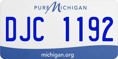 MI license plate DJC1192