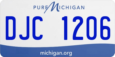 MI license plate DJC1206