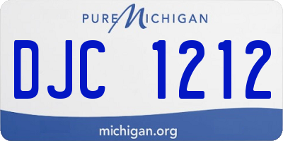 MI license plate DJC1212