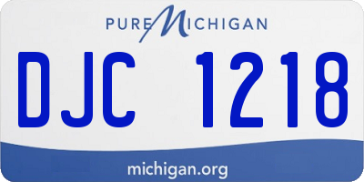 MI license plate DJC1218