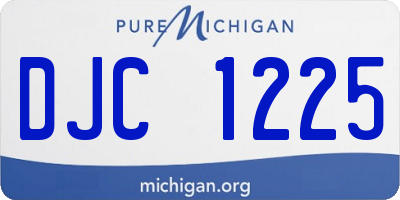 MI license plate DJC1225