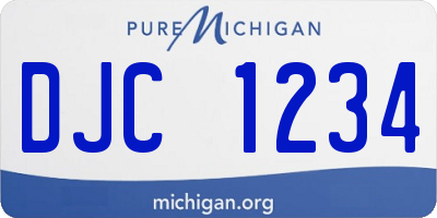 MI license plate DJC1234