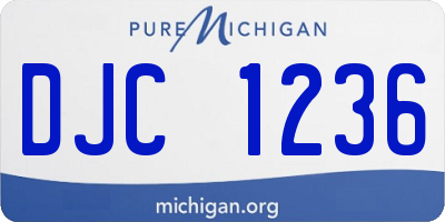 MI license plate DJC1236