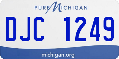 MI license plate DJC1249