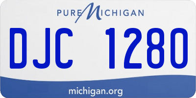 MI license plate DJC1280
