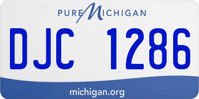 MI license plate DJC1286
