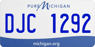 MI license plate DJC1292