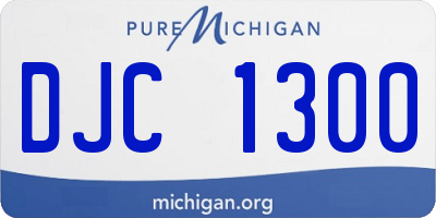 MI license plate DJC1300