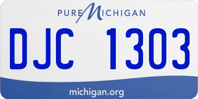 MI license plate DJC1303