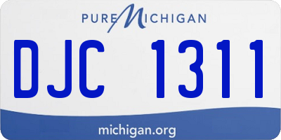 MI license plate DJC1311