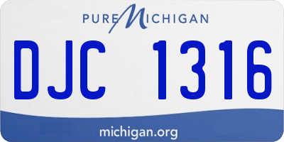 MI license plate DJC1316