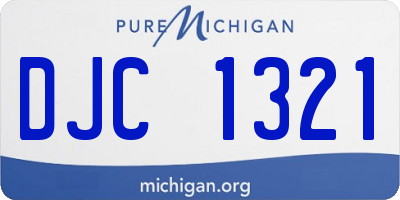 MI license plate DJC1321