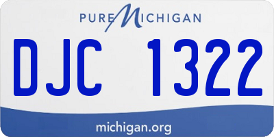 MI license plate DJC1322