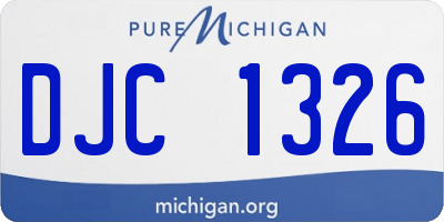 MI license plate DJC1326