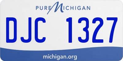 MI license plate DJC1327