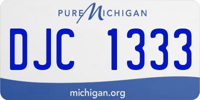 MI license plate DJC1333