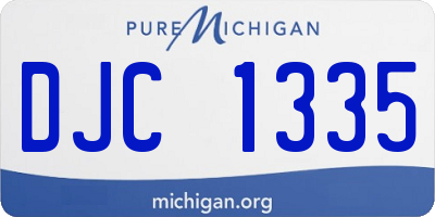 MI license plate DJC1335