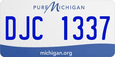 MI license plate DJC1337