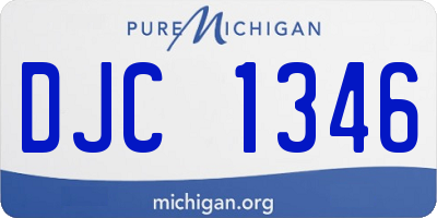 MI license plate DJC1346
