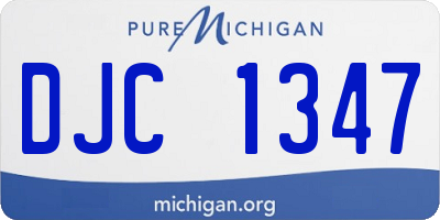 MI license plate DJC1347