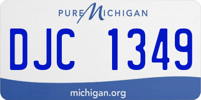 MI license plate DJC1349