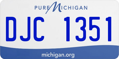MI license plate DJC1351