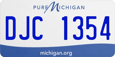 MI license plate DJC1354