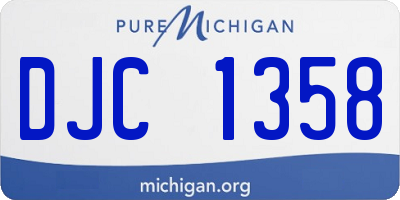 MI license plate DJC1358
