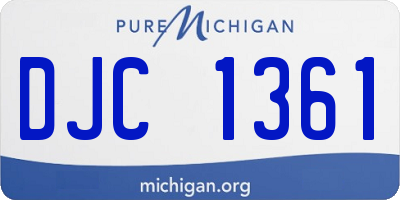 MI license plate DJC1361