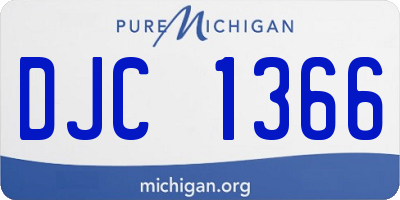 MI license plate DJC1366