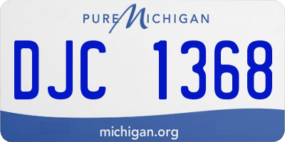 MI license plate DJC1368
