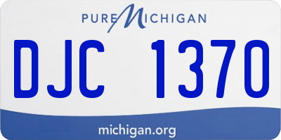 MI license plate DJC1370