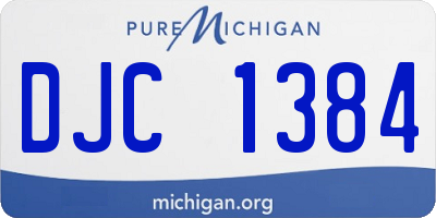 MI license plate DJC1384