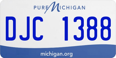 MI license plate DJC1388