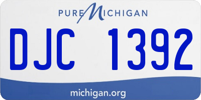 MI license plate DJC1392