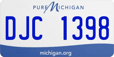 MI license plate DJC1398