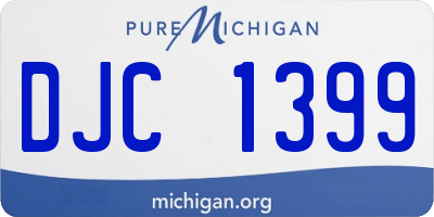 MI license plate DJC1399
