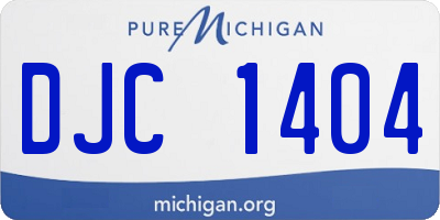 MI license plate DJC1404