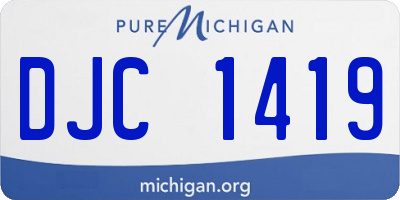 MI license plate DJC1419