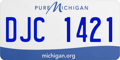 MI license plate DJC1421