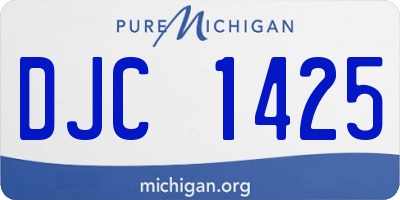 MI license plate DJC1425