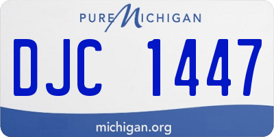 MI license plate DJC1447