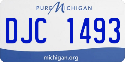 MI license plate DJC1493