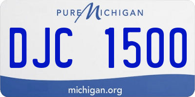 MI license plate DJC1500