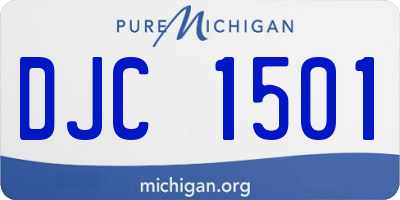 MI license plate DJC1501