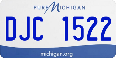 MI license plate DJC1522